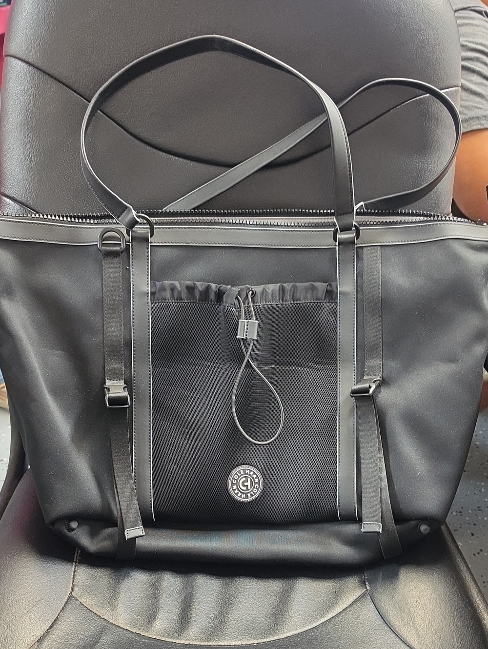 Cole Haan Black Men's Tote Laptop Bag with Front Mesh Pocket